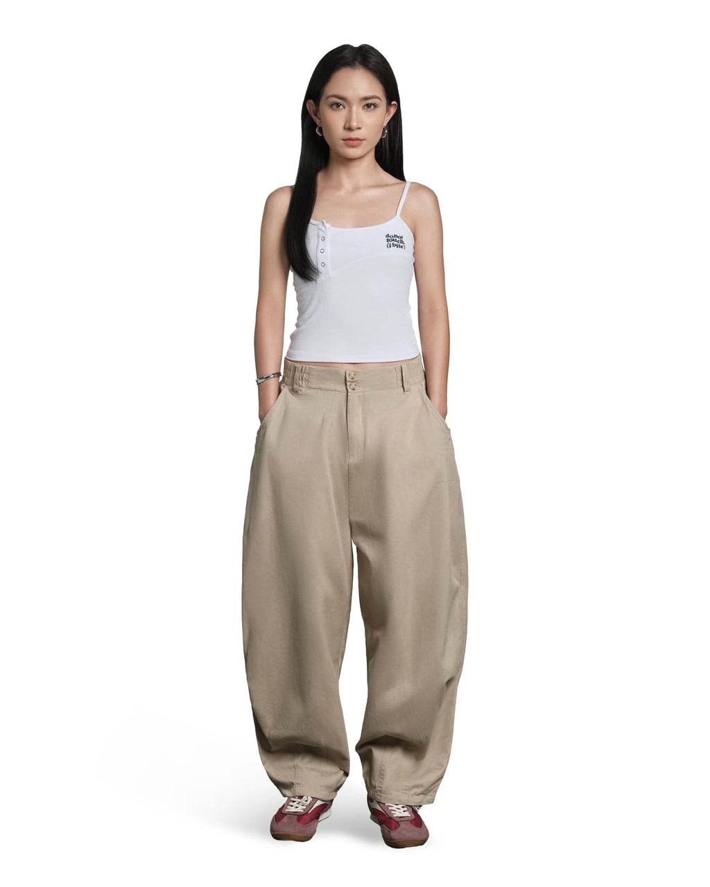 Balloon Fit Khaki Pants
