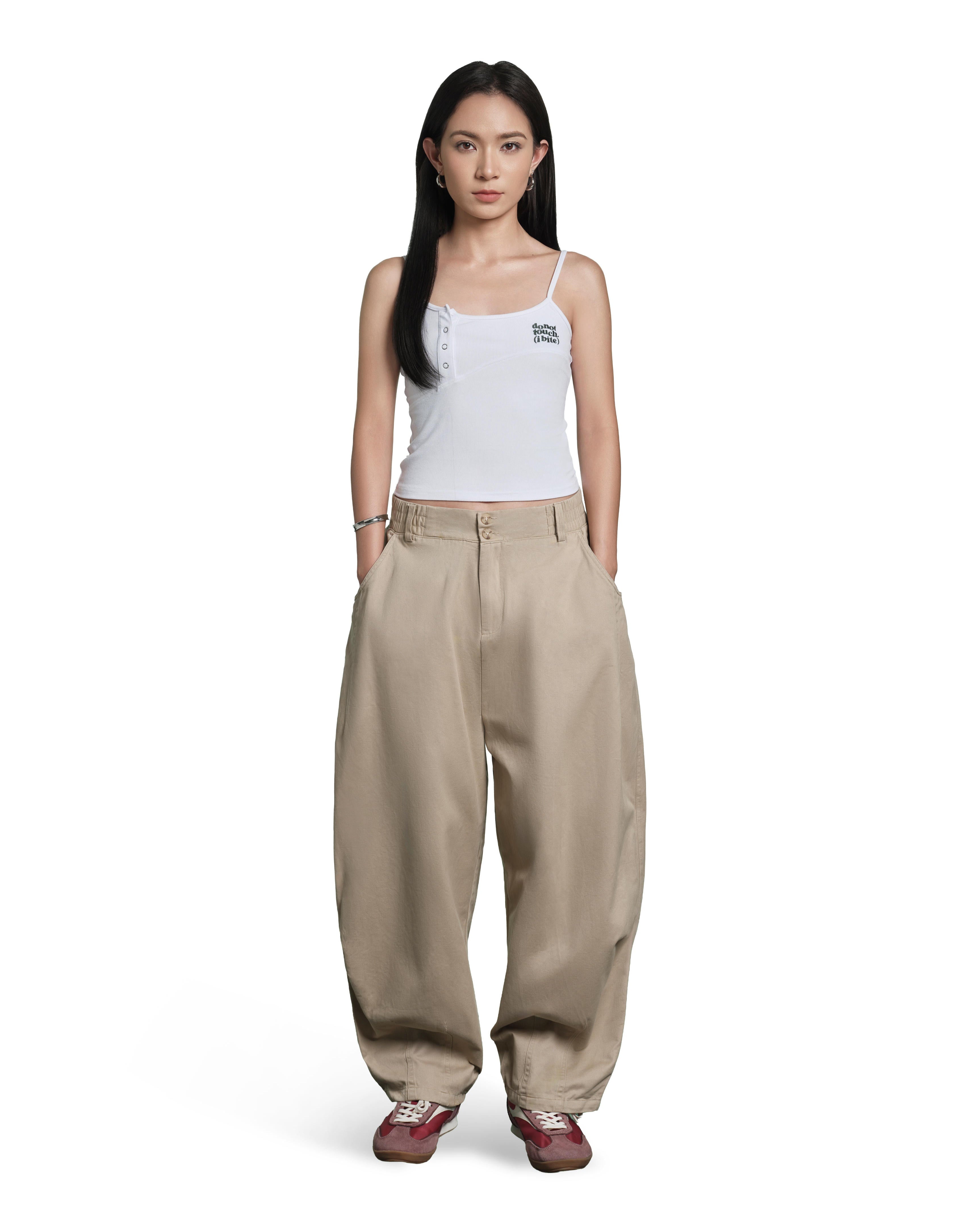 Balloon Fit Khaki Pants