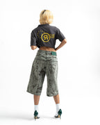 Coated Denim Shorts