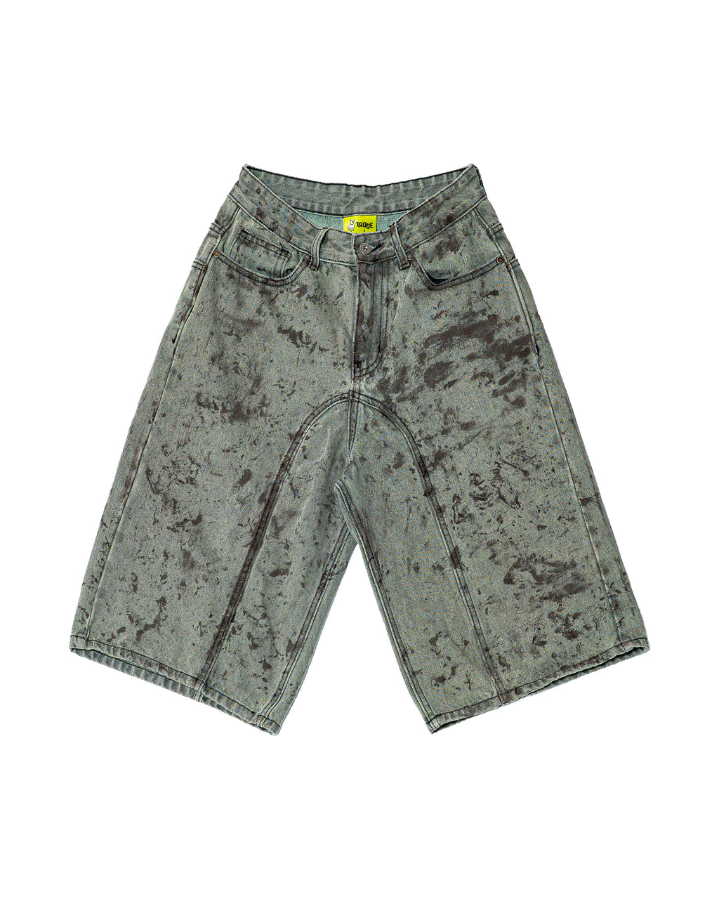 Coated Denim Shorts