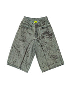 Coated Denim Shorts