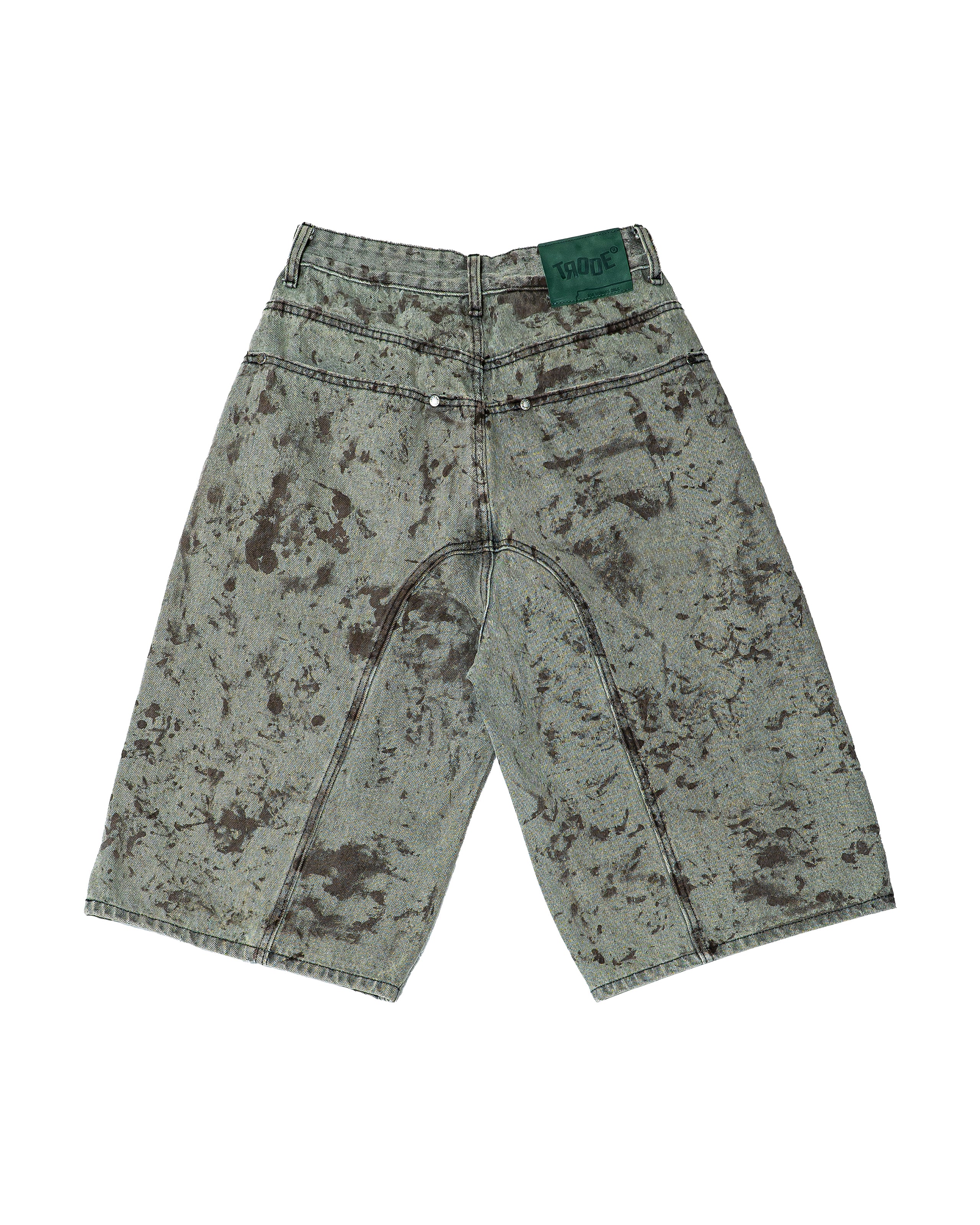 Coated Denim Shorts