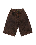 Coated Denim Shorts