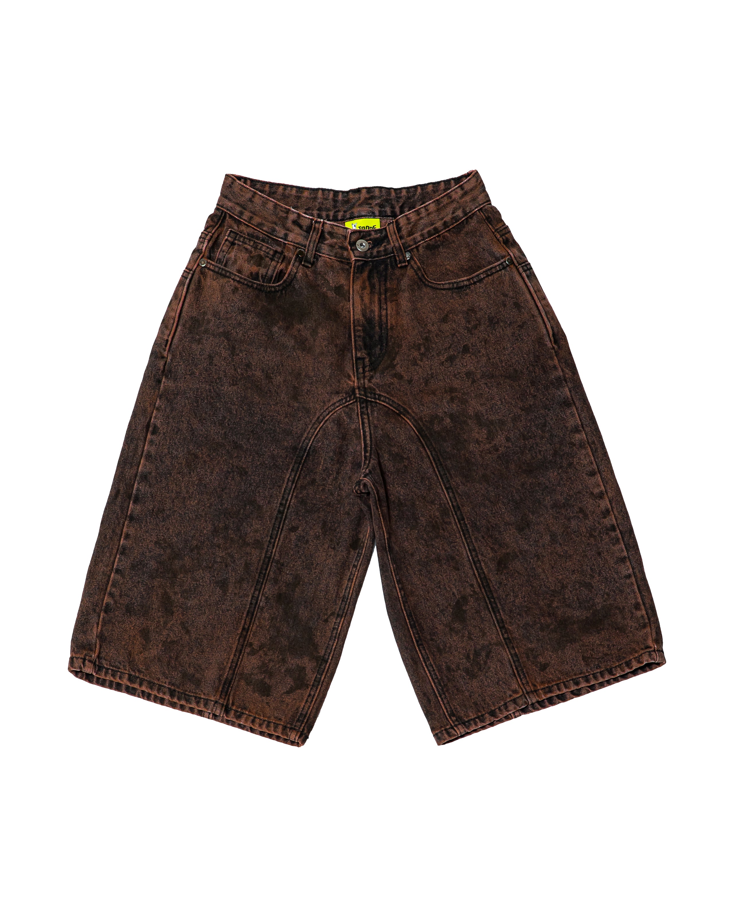 Coated Denim Shorts