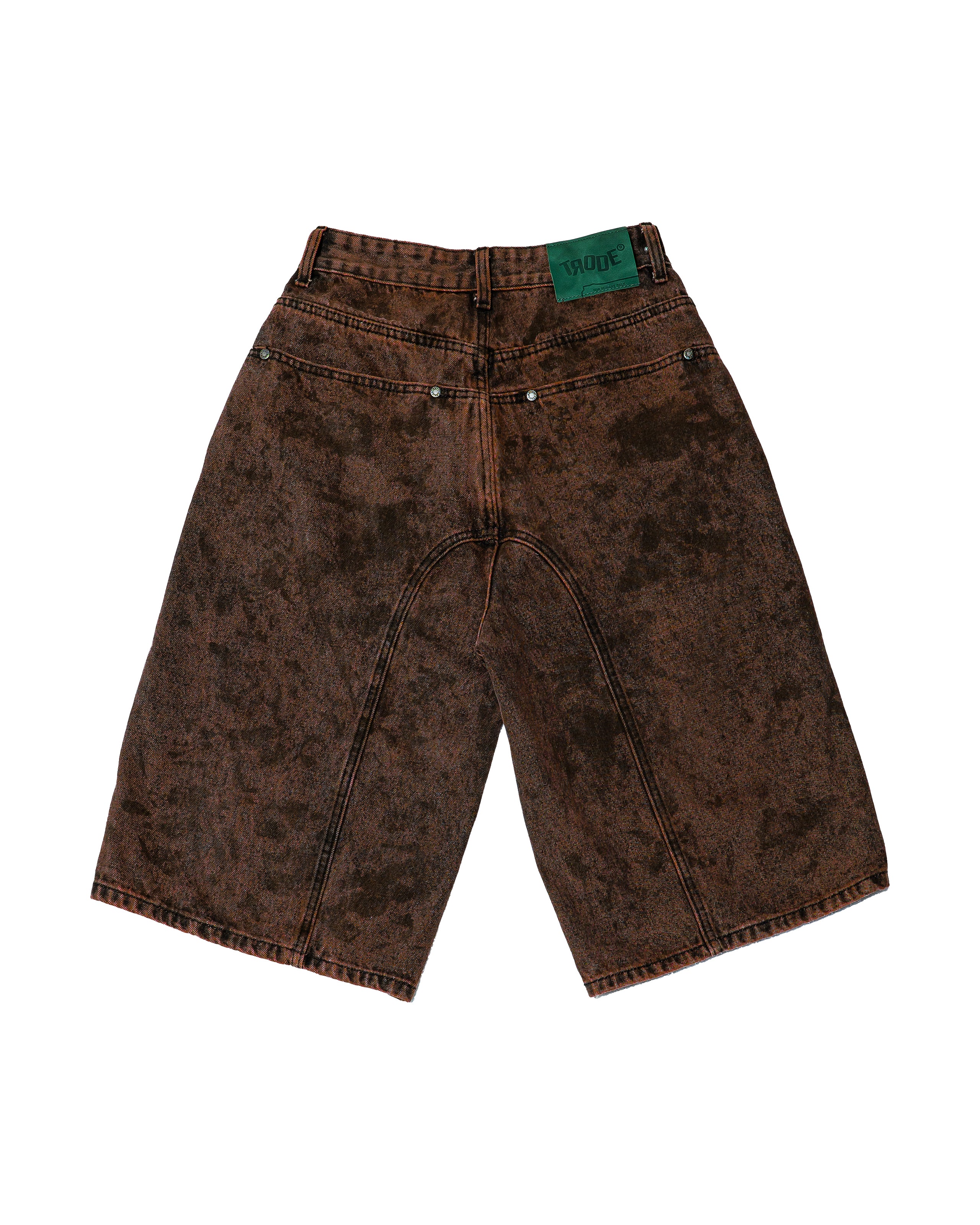 Coated Denim Shorts