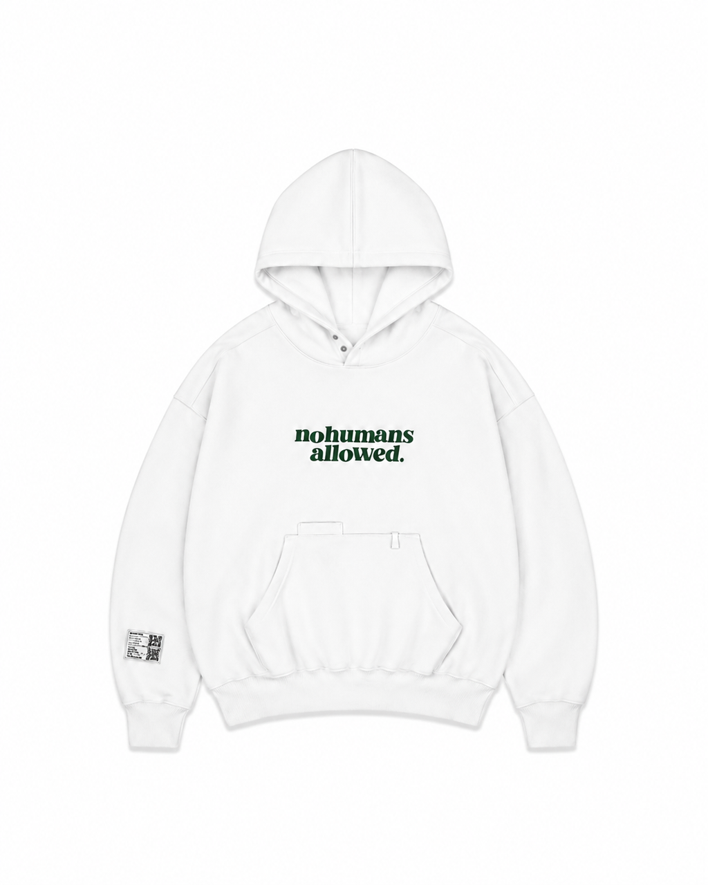 No Humans Allowed Graphic Batwing Hoodie