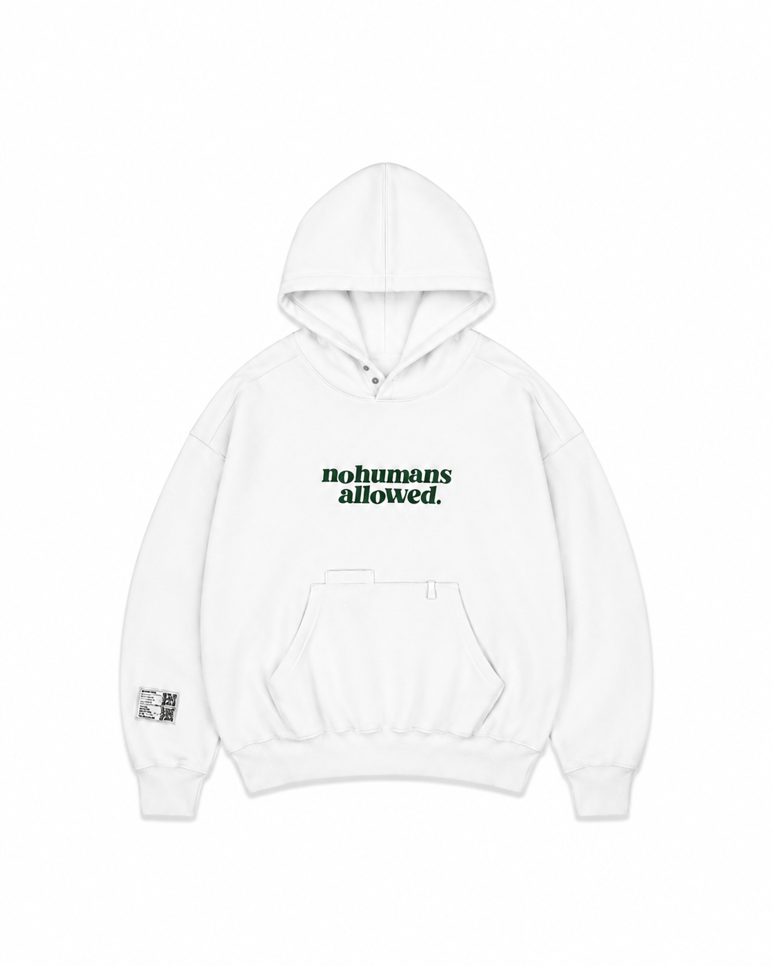 No Humans Allowed Graphic Batwing Hoodie