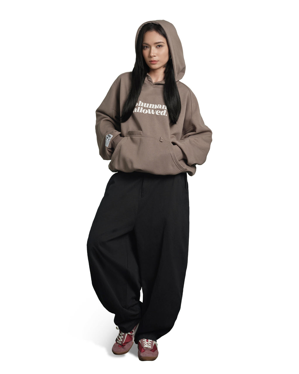 No Humans Allowed Graphic Batwing Hoodie